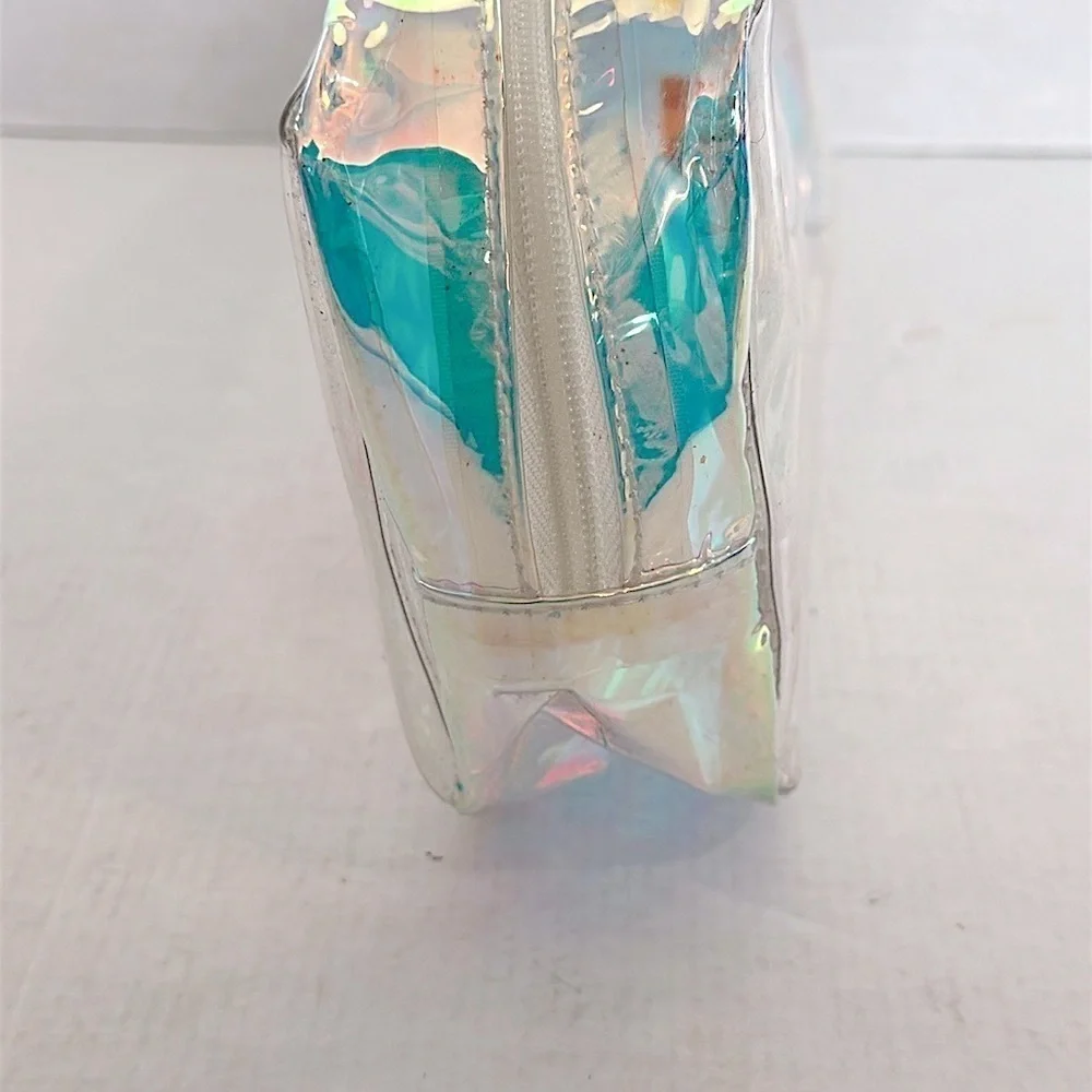 VICTORIAS SECRET PINK Iridescent Clear Makeup Bag NWOT